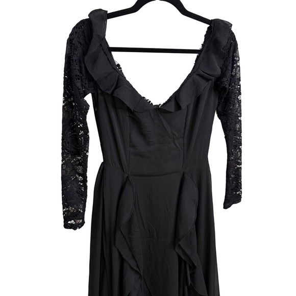 Joyfolie Womens Dress Black XS Gothic Witchy Flowy Artsy Dark Romantic Fairycore - Picture 2 of 12